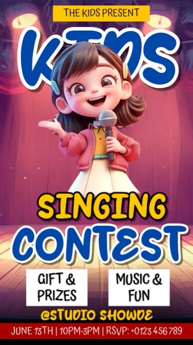 Singing Competition Layout Kids Singing Contest Template | PosterMyWall