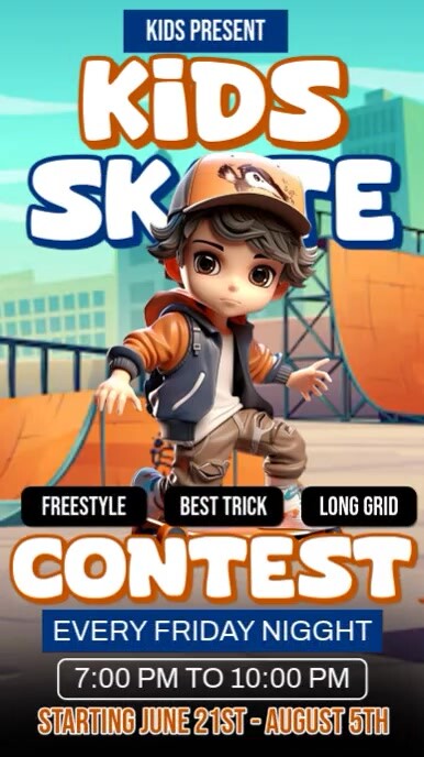Kids Skate Contest Instagram Reel template