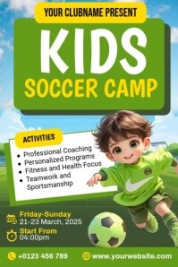 Kids Soccer Camp Póster template
