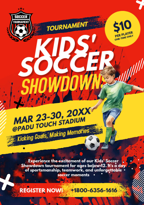 Showdown Poster Examples Kids Soccer Showdowns Tournament Flyer Poster Template | PosterMyWall