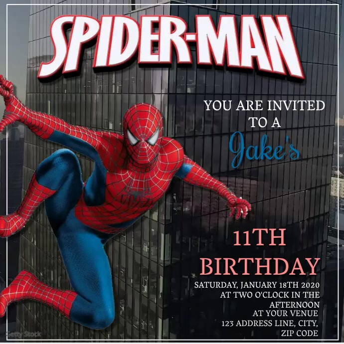 Enfants Spiderman Anniversaire Invitation Modele Template Postermywall Enfants Spiderman Anniversaire Invitation Modele Template Postermywall