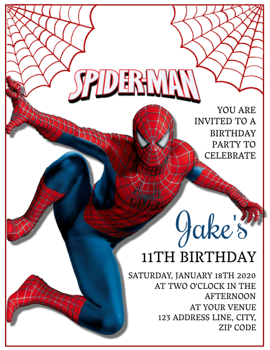 Introducir 108+ imagen spiderman invitation template