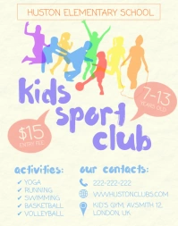 Kids Sports Club Flyer Template Poster/Wallboard