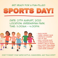 Kids Sports Day Flyer School Children’s Event Community Fun Day poster Family Day Сообщение Instagram template