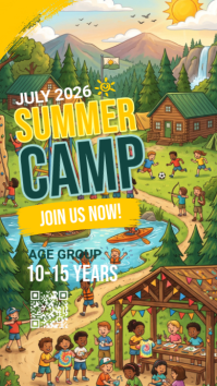 Kids summer camp,scouts Instagram-Story template