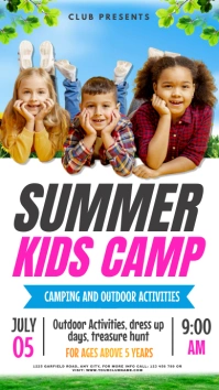 kids summer camp, summer camp, holidays História do Instagram template