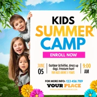 kids summer camp, summer camp, holidays Сообщение Instagram template