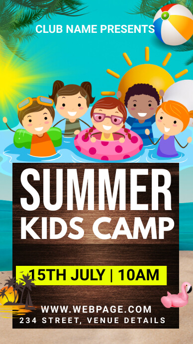 kids summer camp, summer camp, scouts Instagram Story template