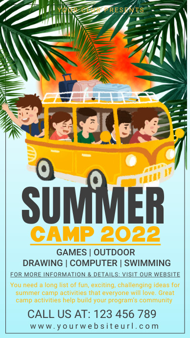 Kids summer camp,scouts Instagram Story template