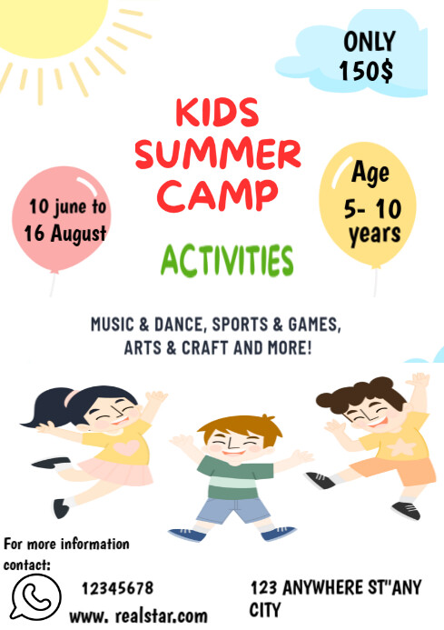 Kids Summer Camp A2 Template | PosterMyWall