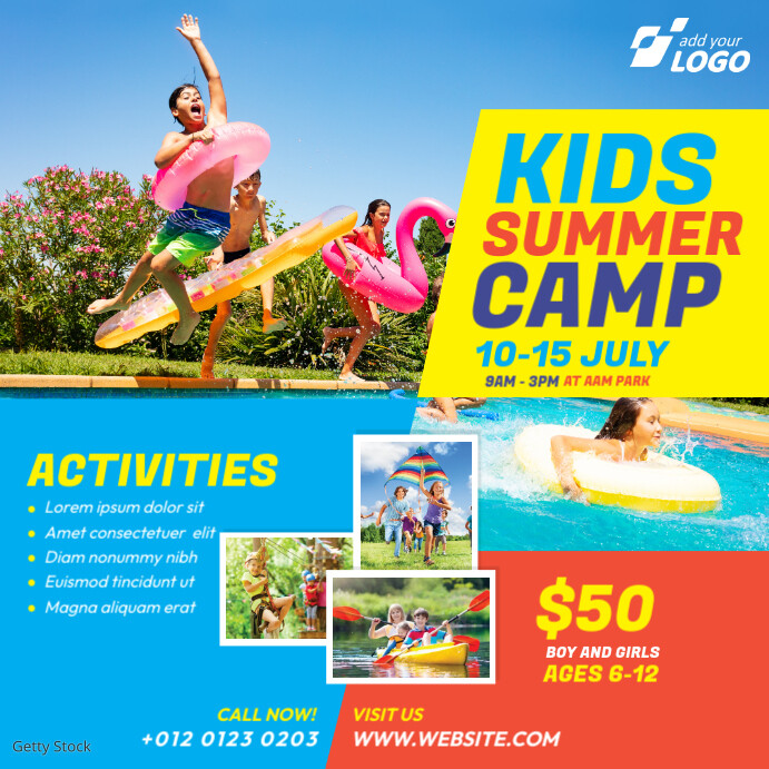 Effective Example Ad Camp Kids Summer Camp Ad Template | PosterMyWall