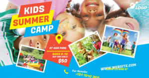 Kids Summer Camp Ad Imagen Compartida en Facebook template