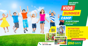 Kids Summer Camp Ad Tempalte Gambar Bersama Facebook template