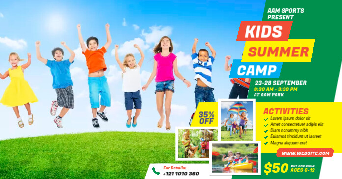 Effective Example Ad Camp Kids Summer Camp Ad Tempalte Template | PosterMyWall