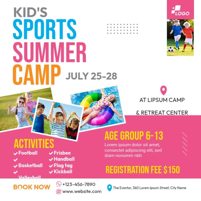 Kids Summer Camp Ad Template PosterMyWall kids-summer-camp-ad-template-postermywall