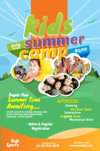 Kids Summer Camp advert Spanduk 4' × 6' template