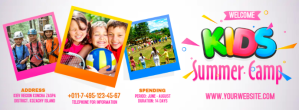Kids Summer Camp Banner Foto Sampul Facebook template