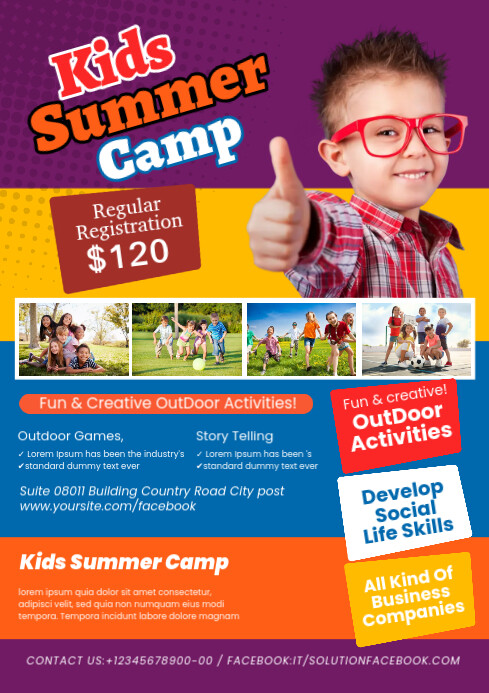 Kids Summer Camp Template | PosterMyWall