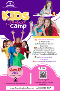 Kids Summer Camp Poster template