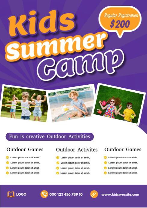 Kids Summer Camp Template | PosterMyWall