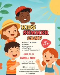 Kids Summer Camp Instagram Portrait template
