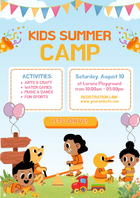 Kids Summer Camp A4 template