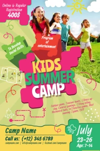 Kids Summer Camp Banner 4 × 6 Fuß template