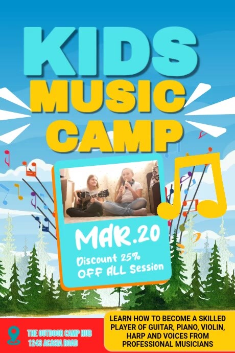 Kids Summer Camp Poster template