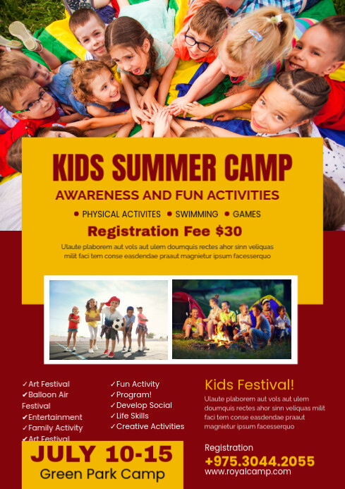 Kids Summer Camp A3 template