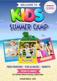 Kids Summer Camp A1 template