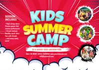 Kids Summer Camp Postcard template