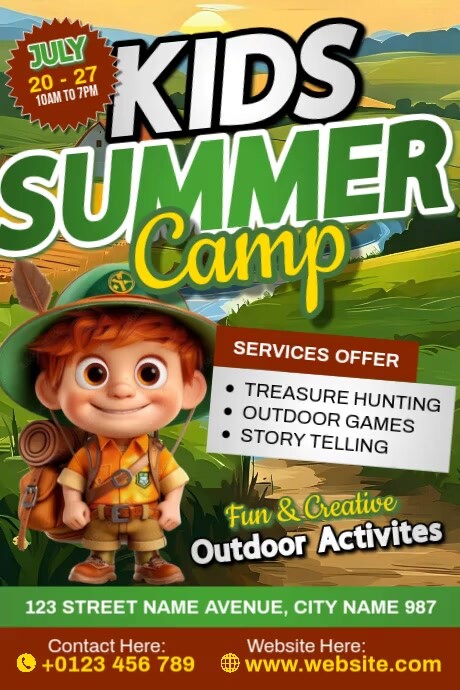 Kids Summer Camp Template | PosterMyWall