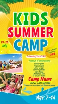 Kids Summer Camp Digital Display (9:16) template