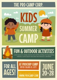 Kids Summer Camp A4 template