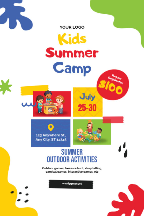 KIDS SUMMER CAMP Template | PosterMyWall
