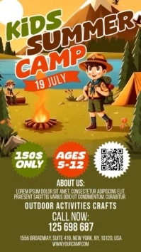 Kids Summer Camp Digital Display (9:16) template