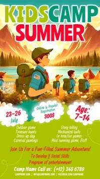 Kids Summer Camp Digital Display (9:16) template