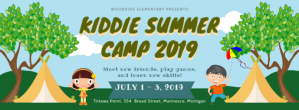 蓝色 Summer Camp Facebook Cover Photo Template