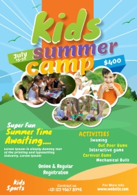 Kids Summer Camp Flyer A1 template