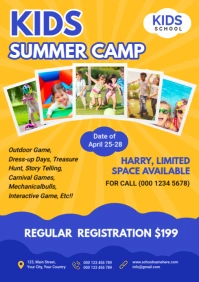 Kids Summer Camp Flyer A1 template