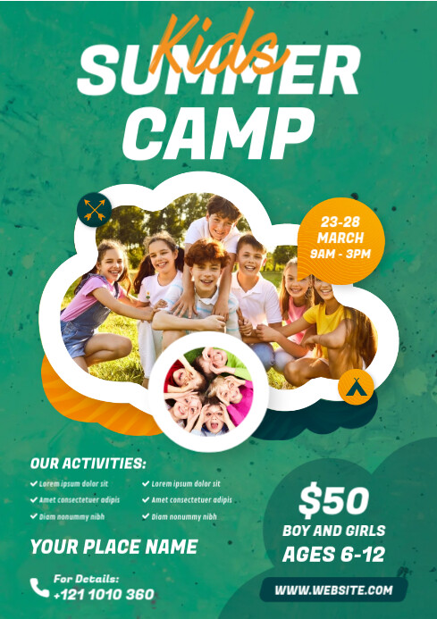 Plantilla de Kids Summer Camp Flyer | PosterMyWall