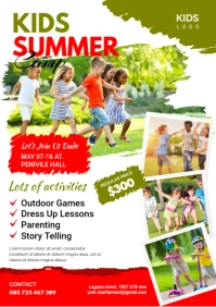 Kids Summer Camp Flyer A1 template