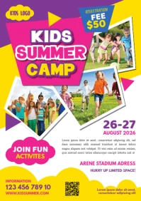 Kids Summer Camp Flyer A3 template