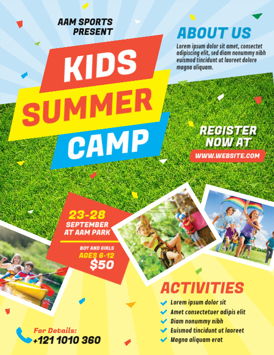 Kids Summer Camp Flyer Template PosterMyWall
