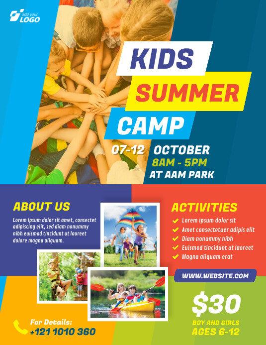 Kids Summer Camp Flyer Template PosterMyWall