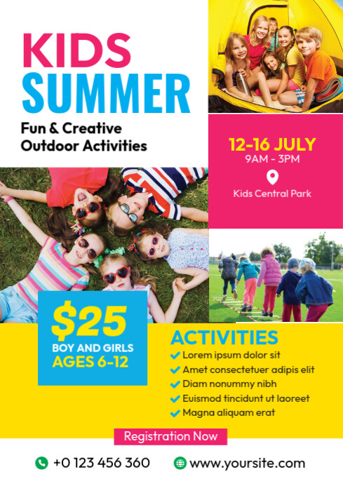 Plantilla de Kids summer camp flyer | PosterMyWall