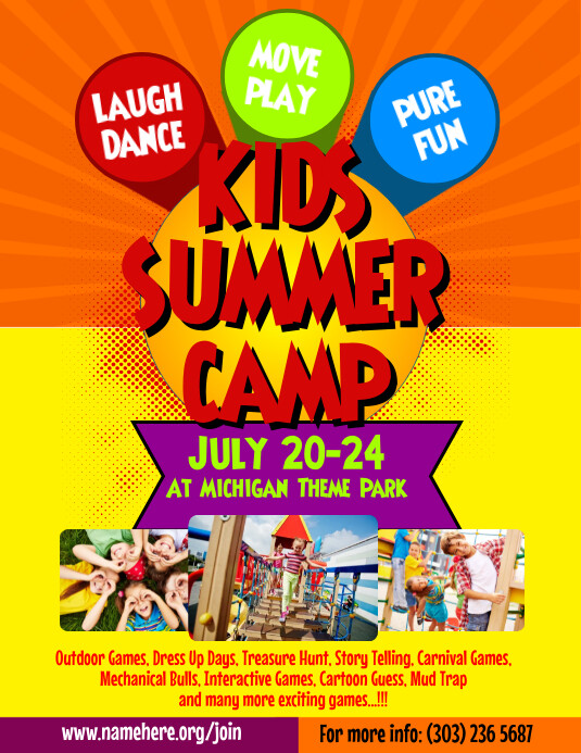 Kids Summer Camp Flyer Template PosterMyWall
