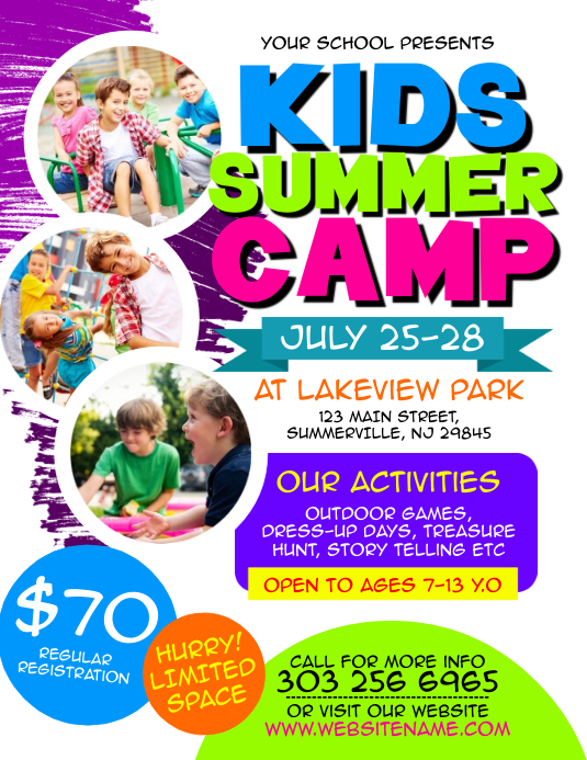 Kids Summer Camp Flyer Template PosterMyWall Kids Summer Camp Flyer Template PosterMyWall