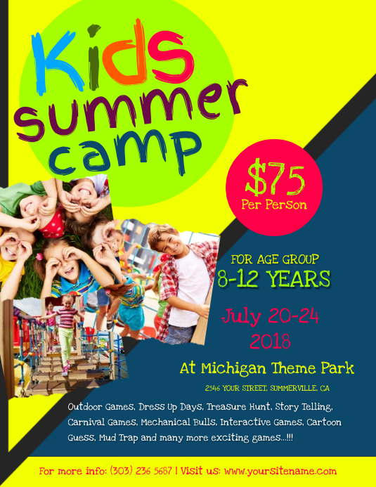 Kids Summer Camp Flyer Template PosterMyWall