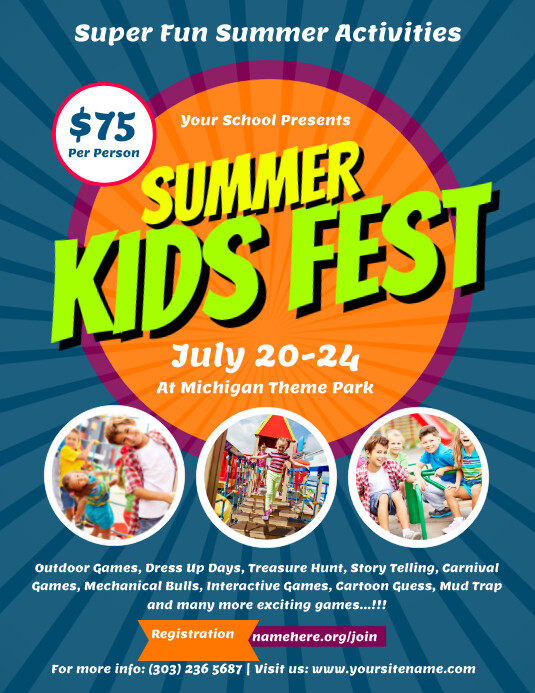 Kids Summer Camp Flyer Template Postermywall